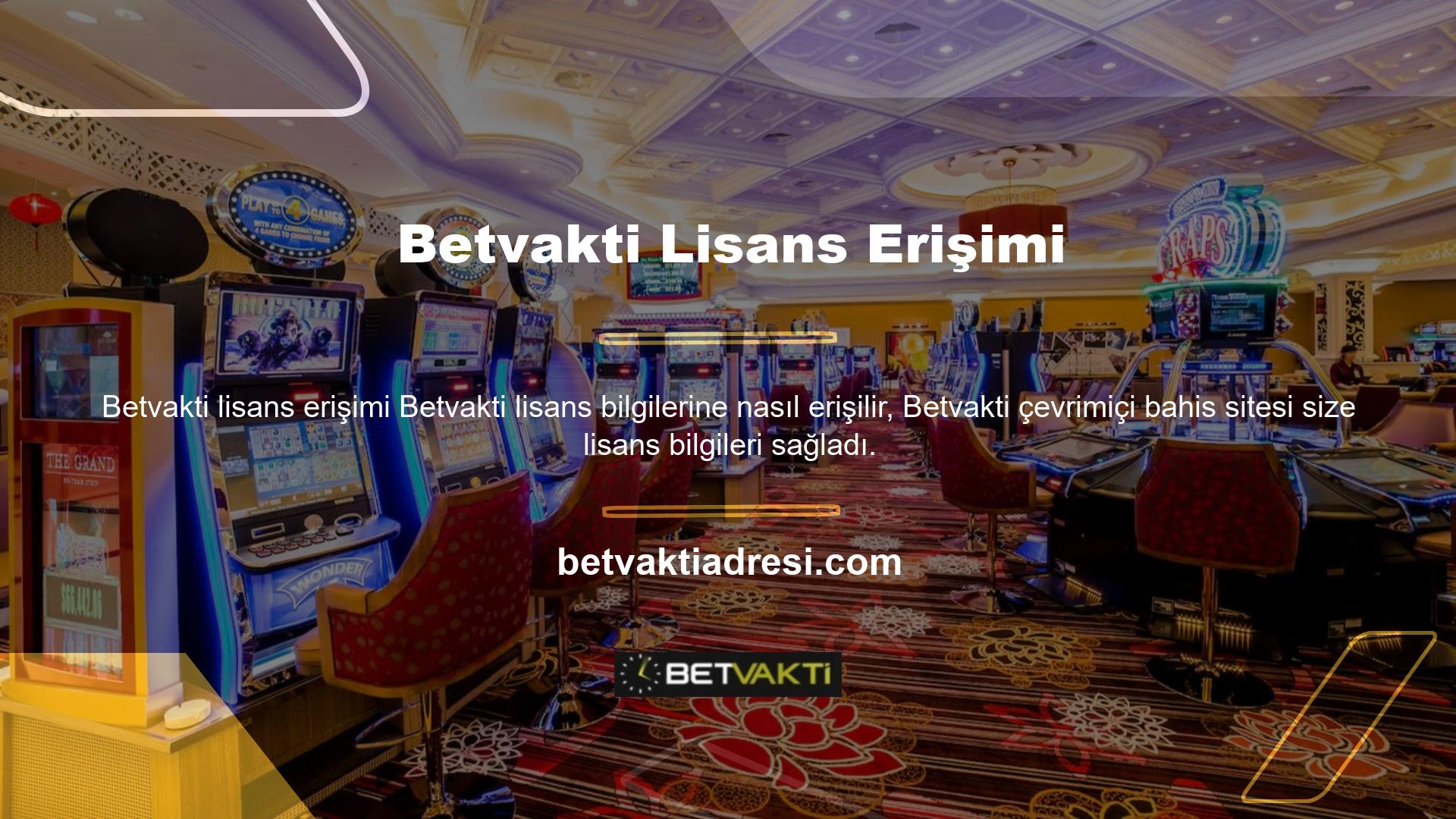 Betvakti lisansları hakkındaki bilgileri nasıl alıp görebilirsiniz? Betvakti çevrimiçi oyun sitesi, lisans detaylarını web sitesindeki üyelerine ve casino severlere gösteren lisanslı bir oyun sitesidir